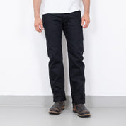 IH-666S-SB - 21oz Selvedge Denim Slim Straight Cut - Superblack Non-Fade