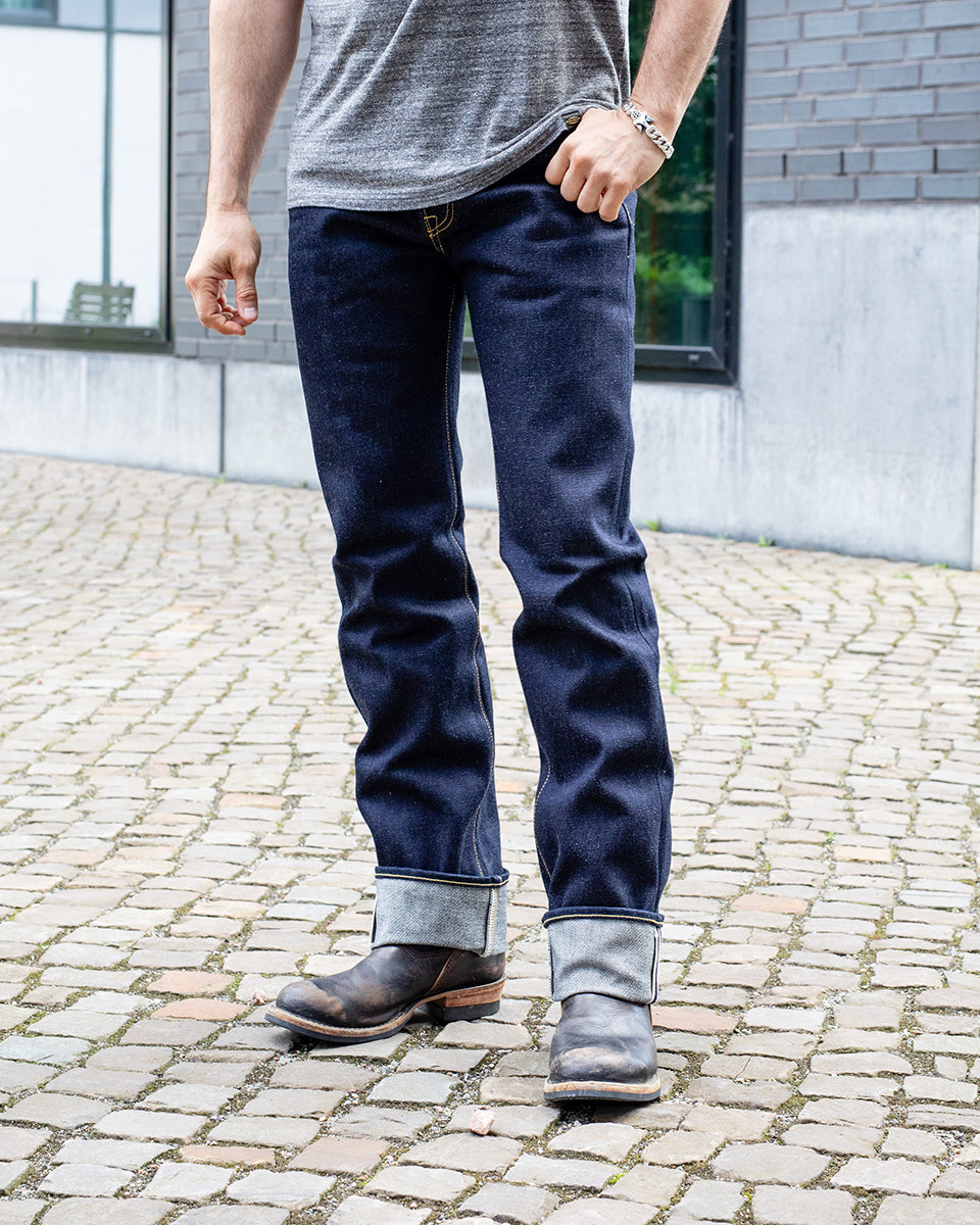 IH-666S-UHR - 21/23oz Ultra Heavy Raw Selvedge Denim Slim Straight Jeans - Indigo