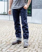IH-666S-UHR - 21/23oz Ultra Heavy Raw Selvedge Denim Slim Straight Jeans - Indigo