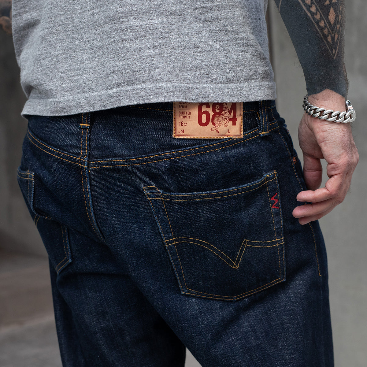 IH-684S-16-GER/2 - Iron Heart Germany 16oz Vintage Selvedge Denim Relaxed Cut Jeans - Indigo