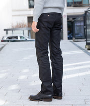 IH-717-BLK - 9oz Mercerised Selvedge Cotton Chinos - Black