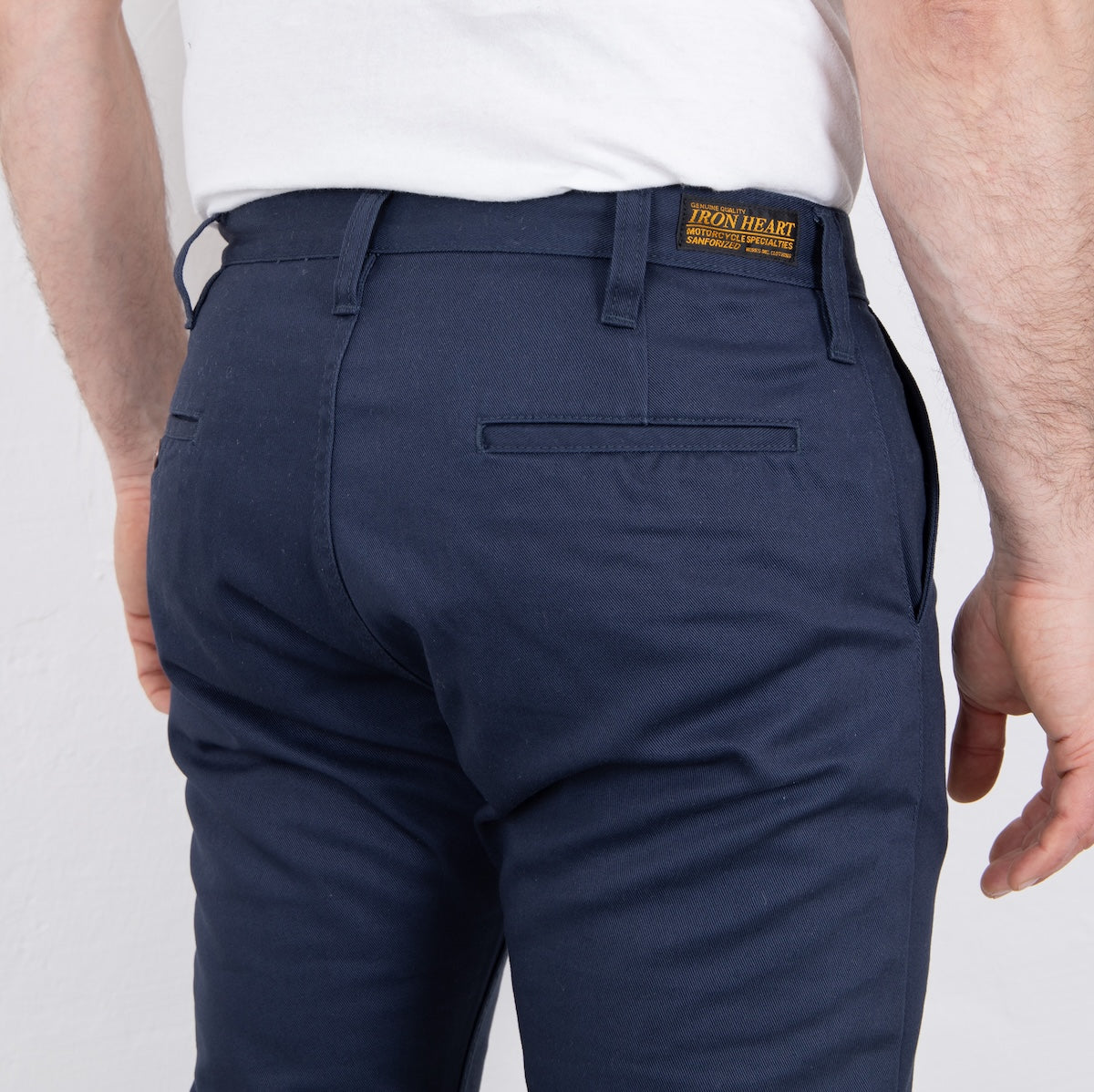 IH-721-NAV - 9oz Mercerised Selvedge Cotton Slim Tapered Chino - Navy