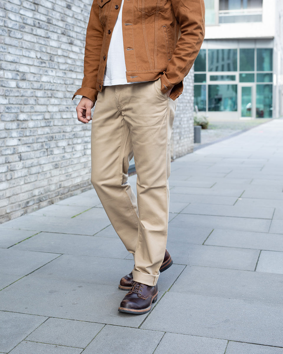 IH-731-KHA - 12oz Heavy Cotton Relaxed Fit Chinos - Khaki – IRON