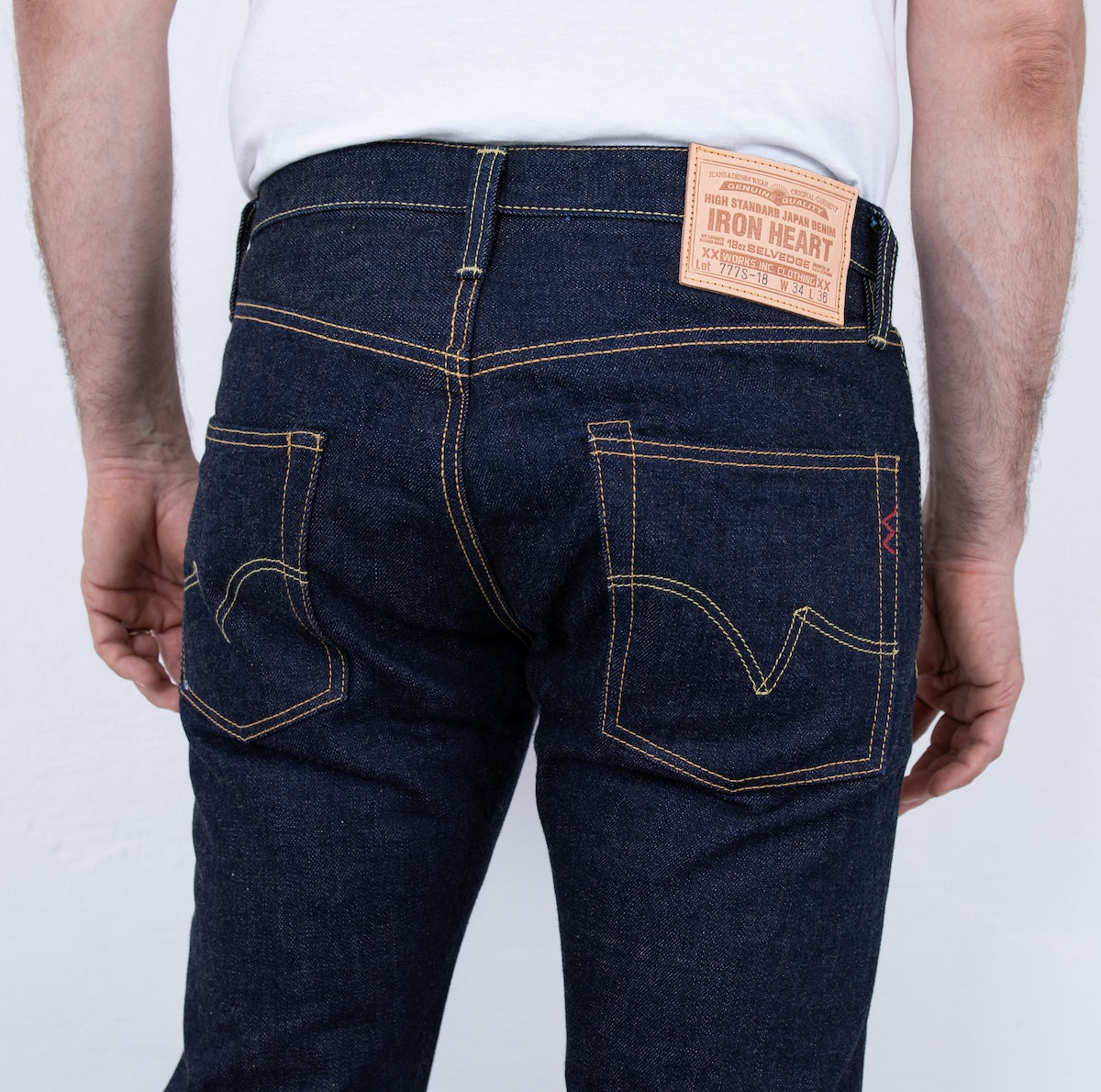 IH-777S-18 - 18oz Vintage Selvedge Denim Slim Tapered Cut Jeans - Indigo