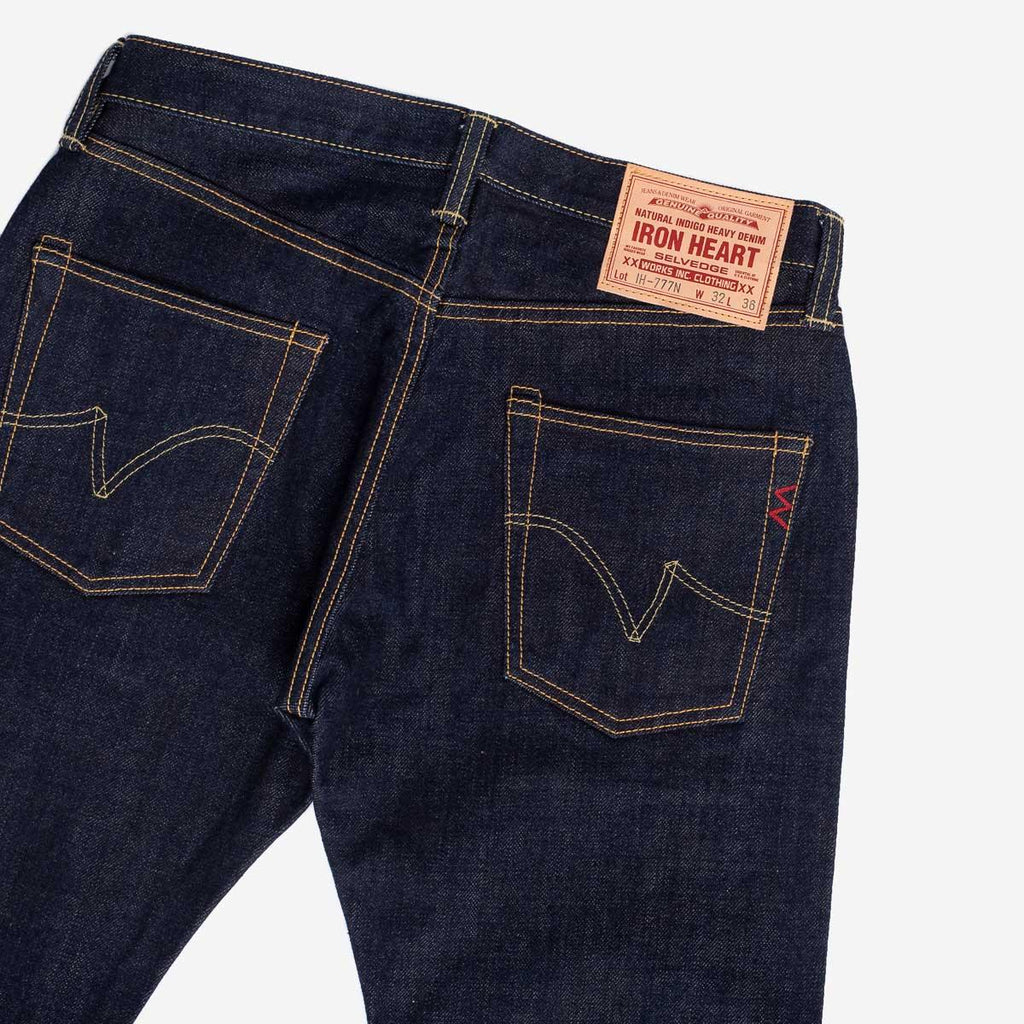 Image showing the IH-777N - 17oz Selvedge Denim Slim Tapered Cut Jeans - Natural Indigo which is a Jeans described by the following info 777, Iron Heart, Jeans, Released, Slim, Tappered and sold on the IRON HEART GERMANY online store