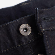 Image showing the IH-777S-142od - 14oz Selvedge Denim Slim Tapered Cut Jeans - Indigo Overdyed Black which is a Jeans described by the following info 777, Bottoms, Iron Heart, Jeans, Released, Tappered and sold on the IRON HEART GERMANY online store