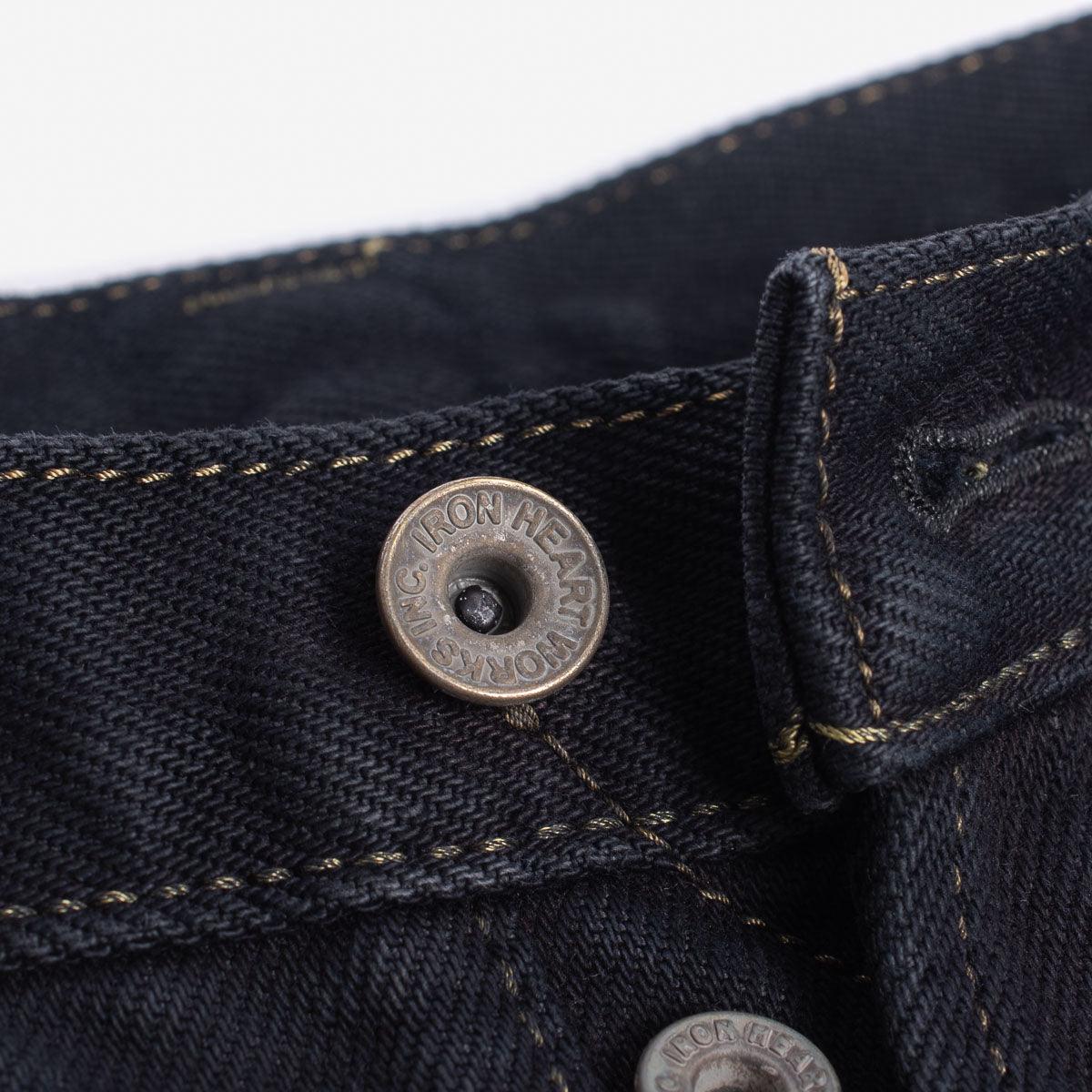 21oz Selvedge Denim Slim Tapered Cut Jeans - Indigo Overdyed Black