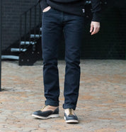 IH-777S-21OD - 21oz Selvedge Denim Slim Tapered Cut Jeans - Indigo Overdyed Black