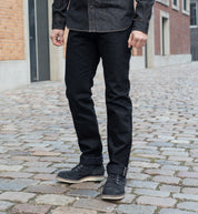 IH-888S-142BB - 14oz Selvedge Denim Medium/High Rise Tapered Jeans - Black/Black