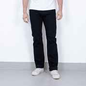 IH-888S-142BB - 14oz Selvedge Denim Medium/High Rise Tapered Jeans - Black/Black