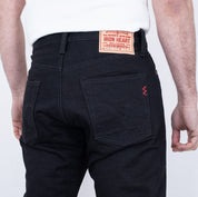 IH-888S-142BB - 14oz Selvedge Denim Medium/High Rise Tapered Jeans - Black/Black