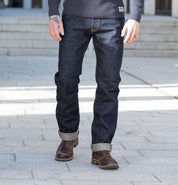 IH-888S-21 - 21oz Selvedge Denim Medium/High Rise Tapered Cut Jeans - Indigo