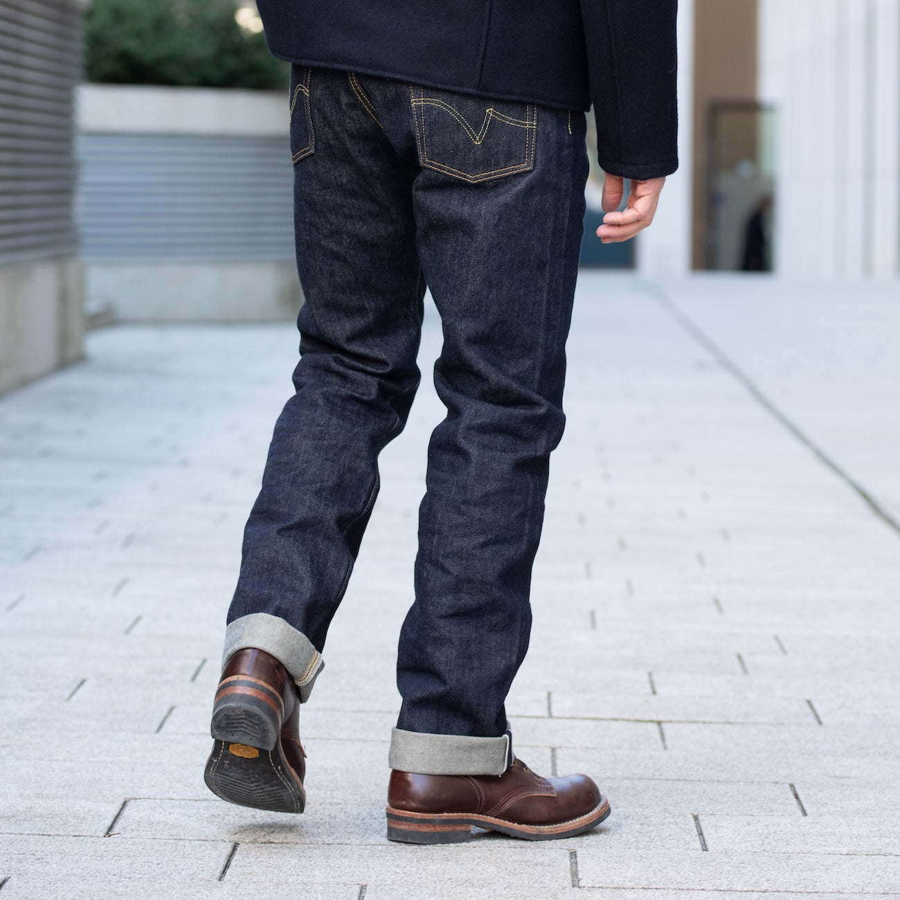 IH-888S-21 - 21oz Selvedge Denim Medium/High Rise Tapered Cut Jeans - Indigo
