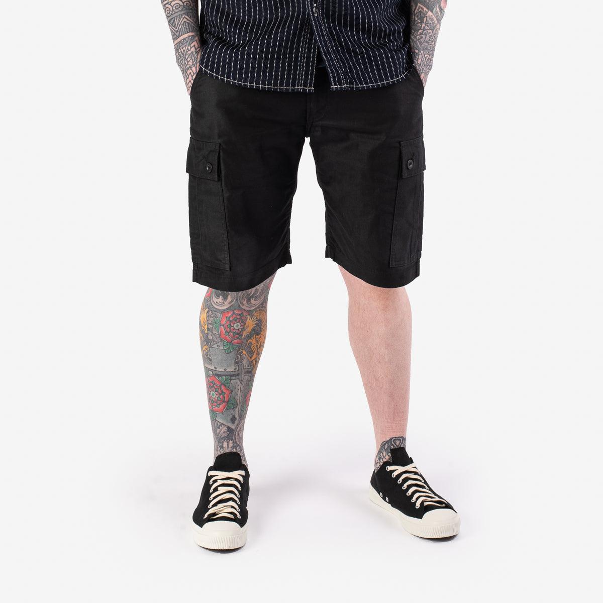IH-726-BLK - 7.4oz Cotton Whipcord Camp Shorts - Black
