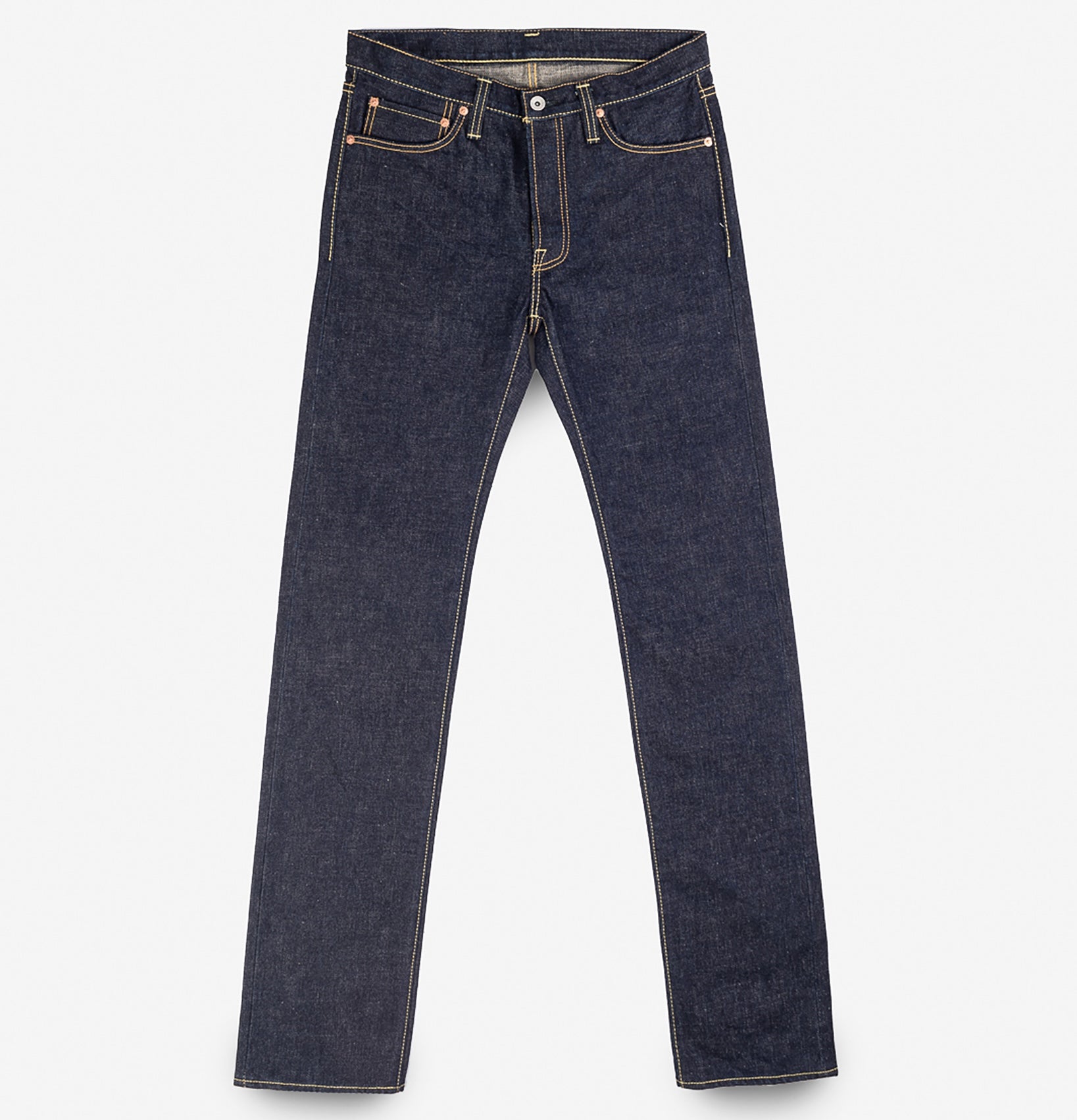 IH-666S-18 - 18oz Vintage Selvedge Denim Slim Straight Cut Jeans - Indigo