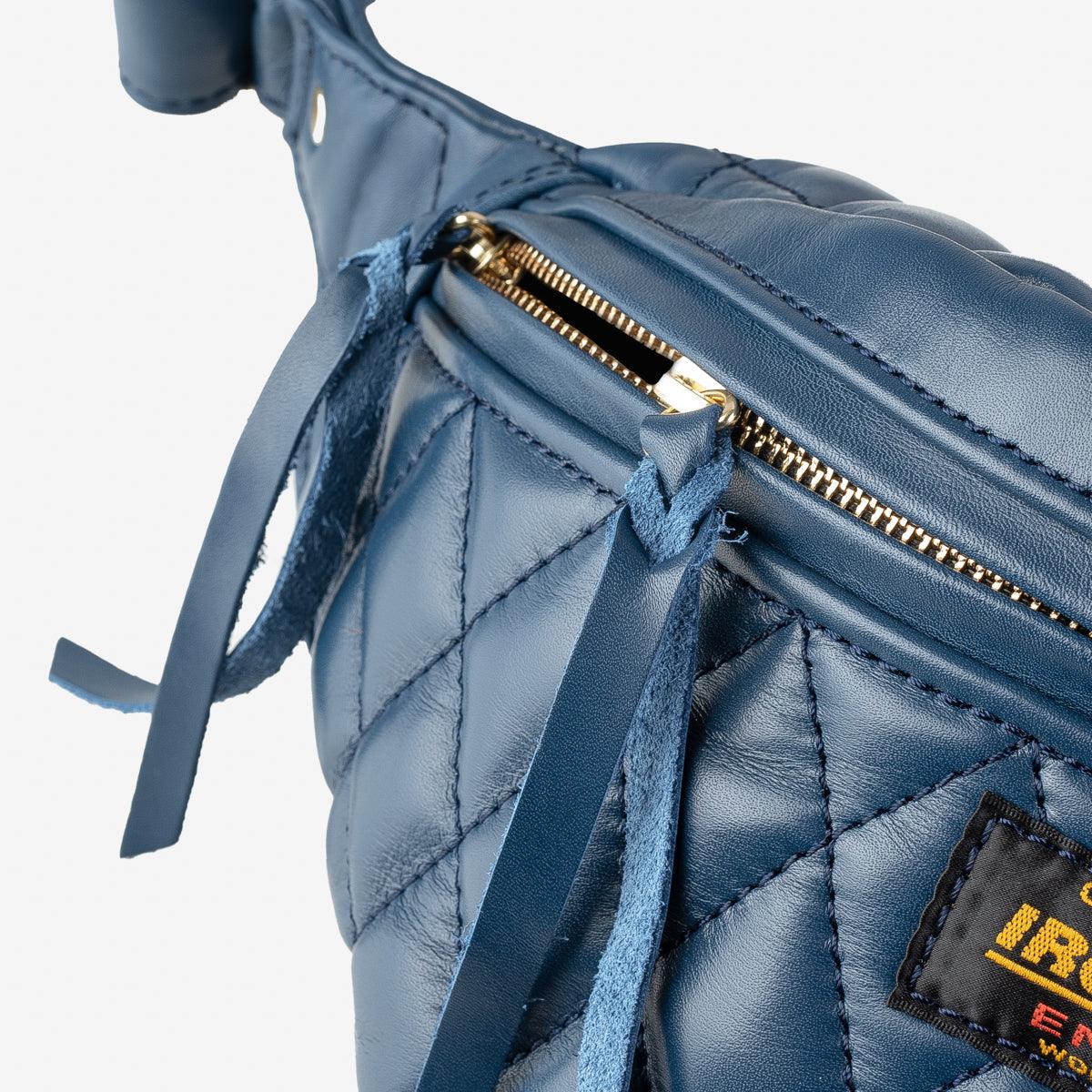 IHE-45-NAV - Diamond Stitched Leather Waist Bag - Navy – IRON