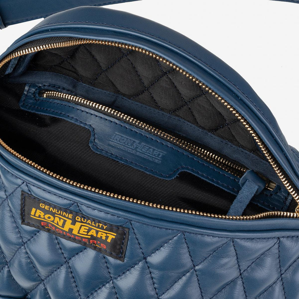 Image showing the IHE-45-NAV - Diamond Stitched Leather Waist Bag - Navy which is a Others described by the following info Accessories, Iron Heart, New, Others, Released and sold on the IRON HEART GERMANY online store