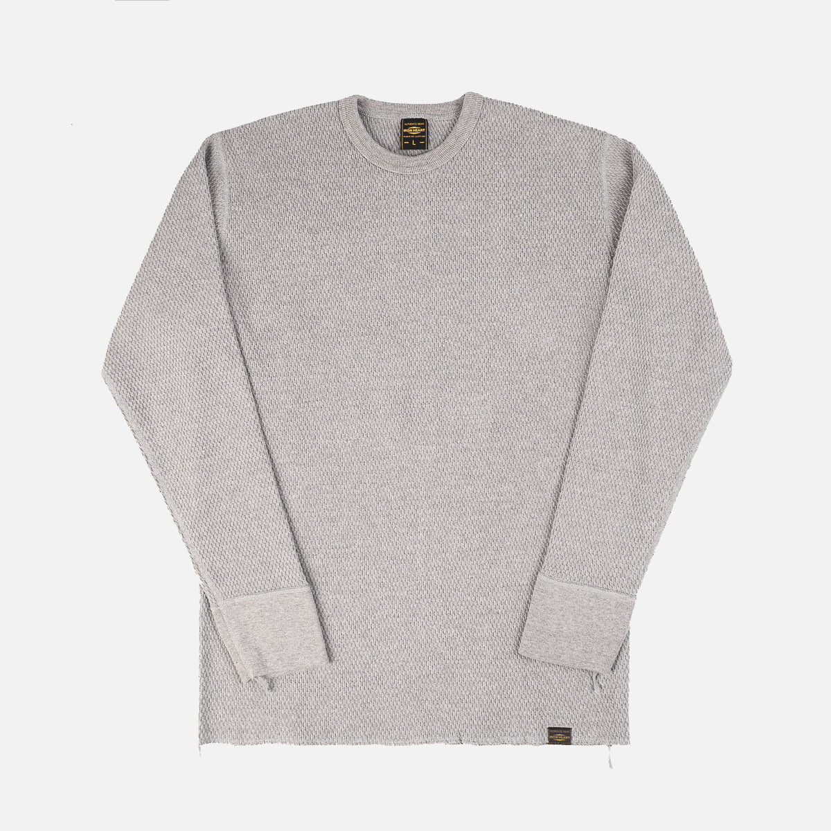 IHTL-1700-GRY - Cotton Knit Crew Neck L/S Thermal Sweater - Grey