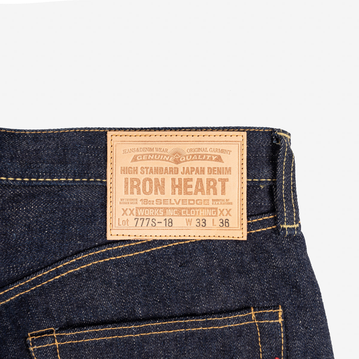 IH-777S-18 - 18oz Vintage Selvedge Denim Slim Tapered Cut Jeans - Indigo