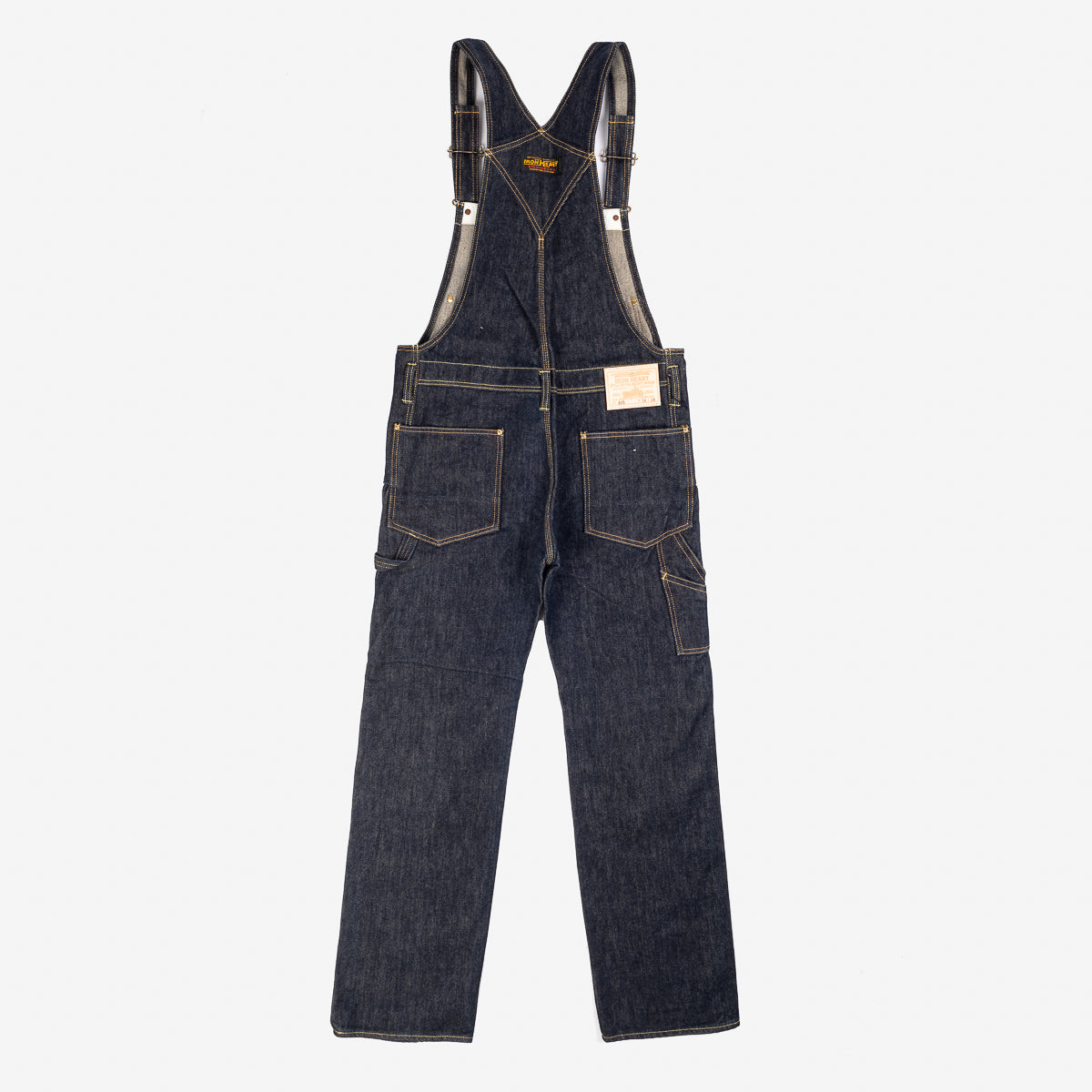 IH-805-IND - 21oz Selvedge Denim Double Knee Overalls - Indigo