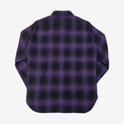 IHSH-265-PUR - Ultra Heavy Flannel Ombré Check Work Shirt - Purple/Black