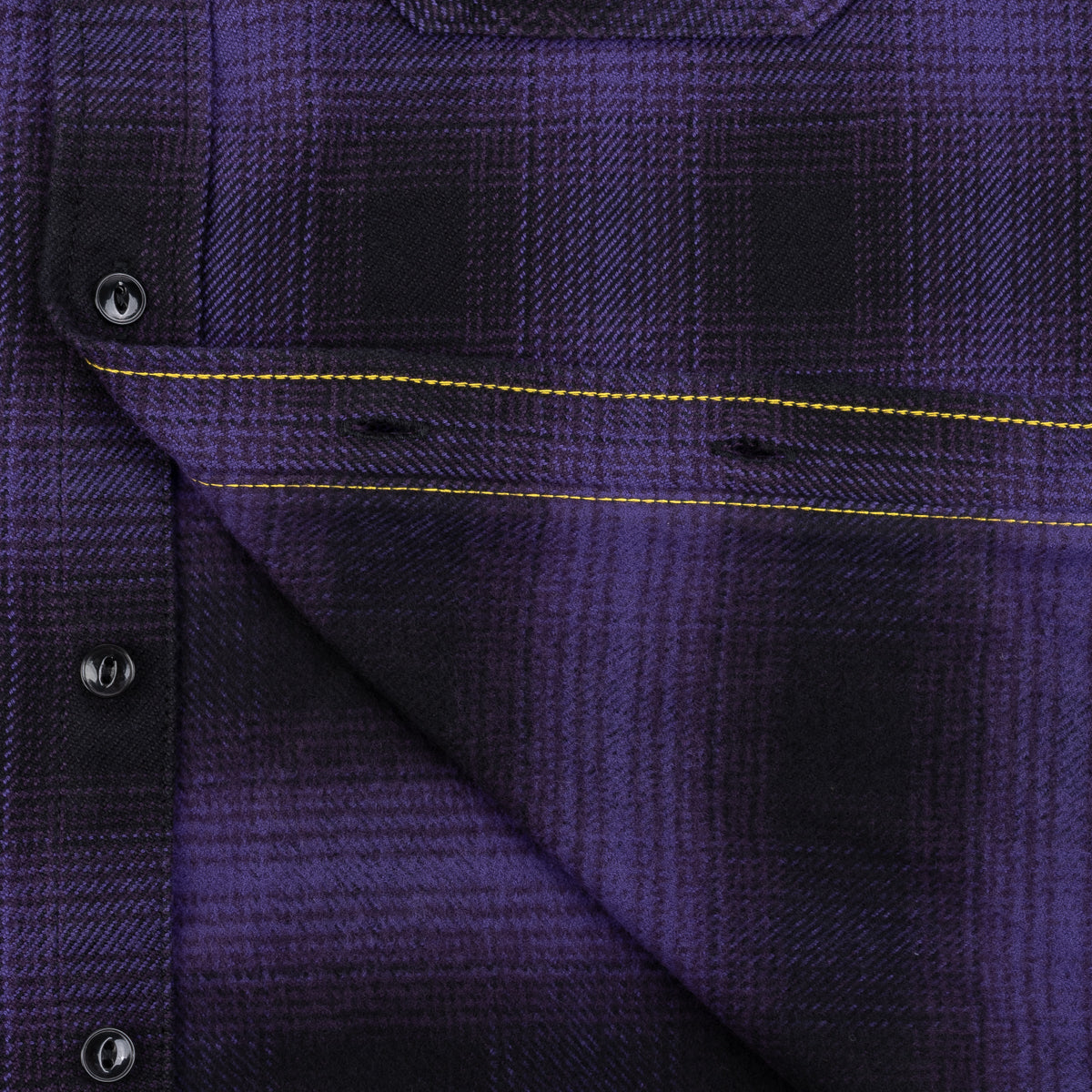 IHSH-265-PUR - Ultra Heavy Flannel Ombré Check Work Shirt - Purple/Black