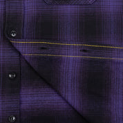 IHSH-265-PUR - Ultra Heavy Flannel Ombré Check Work Shirt - Purple/Black