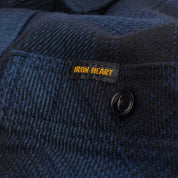 IHSH-265-NAV- Ultra Heavy Flannel Ombré Check Work Shirt - Navy/Black