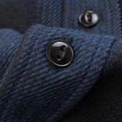 IHSH-265-NAV- Ultra Heavy Flannel Ombré Check Work Shirt - Navy/Black