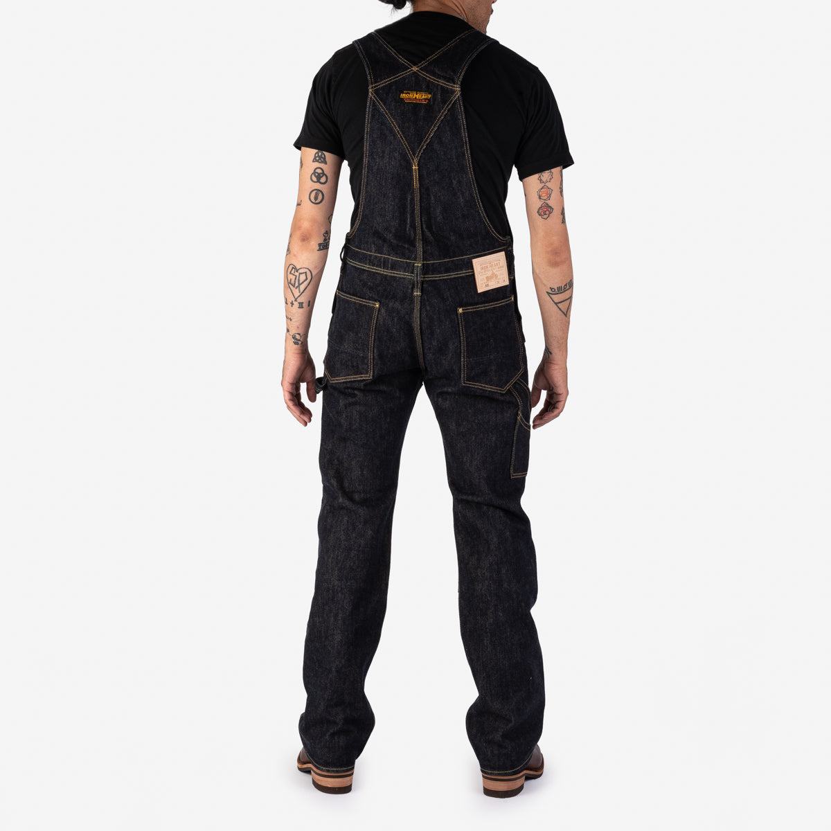 IH-805-IND - 21oz Selvedge Denim Double Knee Overalls - Indigo