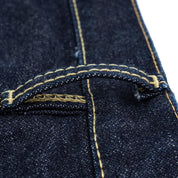 Image showing the IH-555SBR-14 - 14oz Broken Twill Selvedge Denim Super Slim Cut Jeans - Indigo which is a Jeans described by the following info 555, Bottoms, Iron Heart, Jeans, Released, Slim and sold on the IRON HEART GERMANY online store