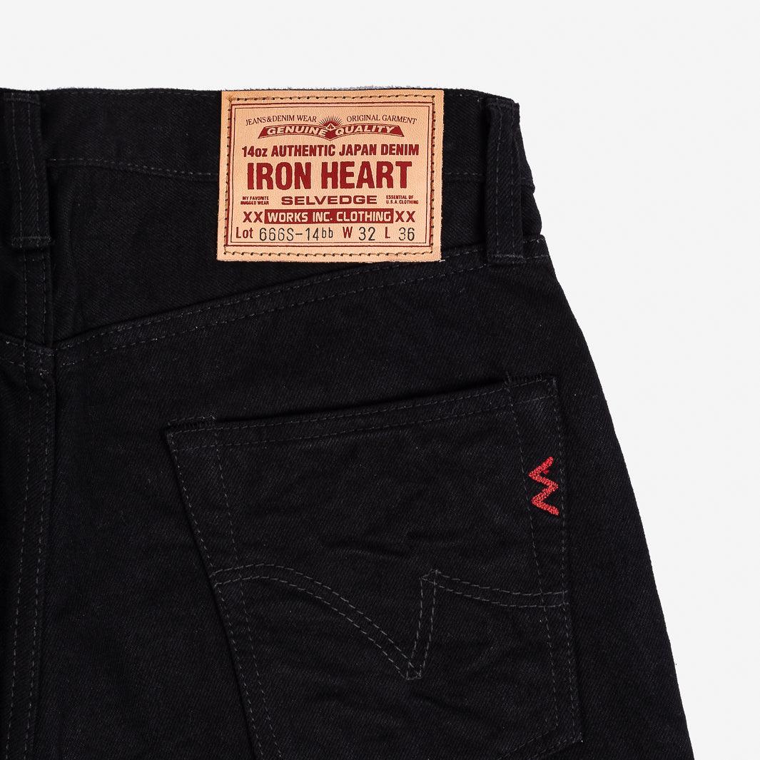 14oz Selvedge Denim Slim Straight Cut Jeans - Black/Black