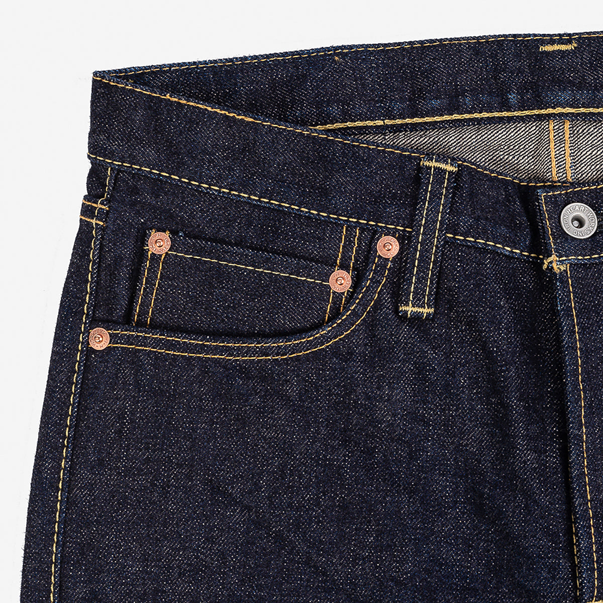 IH-666S-18 - 18oz Vintage Selvedge Denim Slim Straight Cut Jeans - Indigo