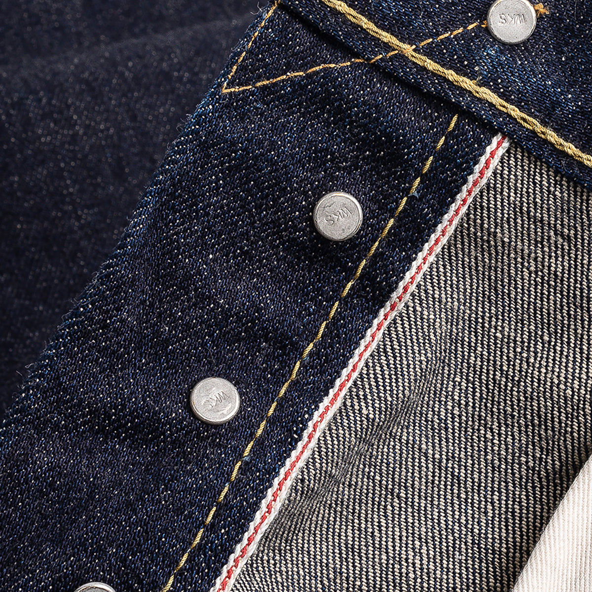 IH-666S-18 - 18oz Vintage Selvedge Denim Slim Straight Cut Jeans - Indigo