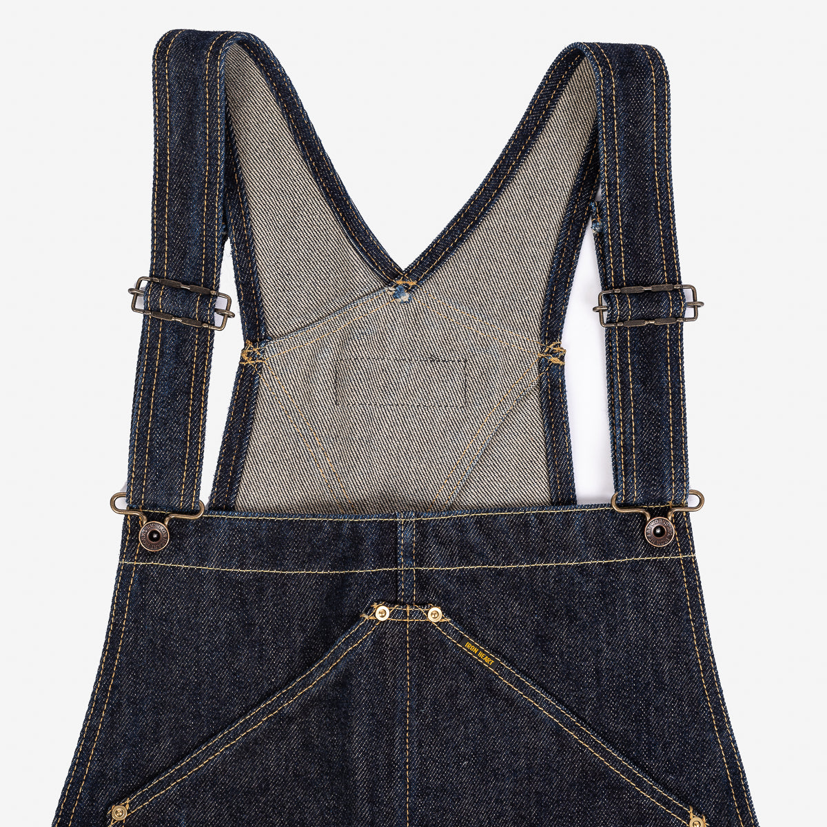 IH-805-IND - 21oz Selvedge Denim Double Knee Overalls - Indigo