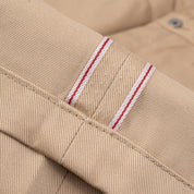 9oz Mercerised Selvedge Cotton Chinos - Khaki