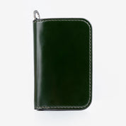 Image showing the IHG-02-GRN - Medium Shell Cordovan Wallet - Green which is a WALLETS AND CHAINS described by the following info Accessories, Iron Heart, Released, WALLETS AND CHAINS and sold on the IRON HEART GERMANY online store