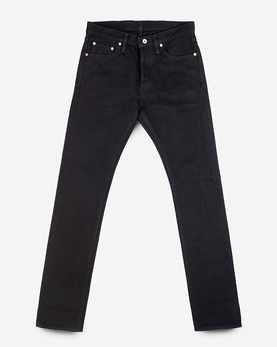 IH-555S-SBG - 21oz Selvedge Denim Slim Cut Jeans - Superblack (Fades To Grey)