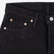 IH-555S-SBG - 21oz Selvedge Denim Slim Cut Jeans - Superblack (Fades To Grey)