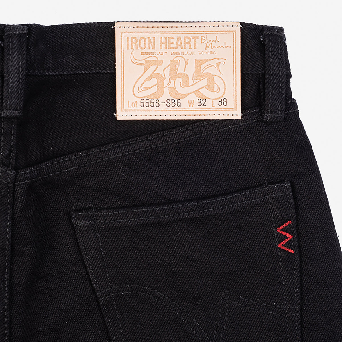 IH-555S-SBG - 21oz Selvedge Denim Slim Cut Jeans - Superblack (Fades To Grey)