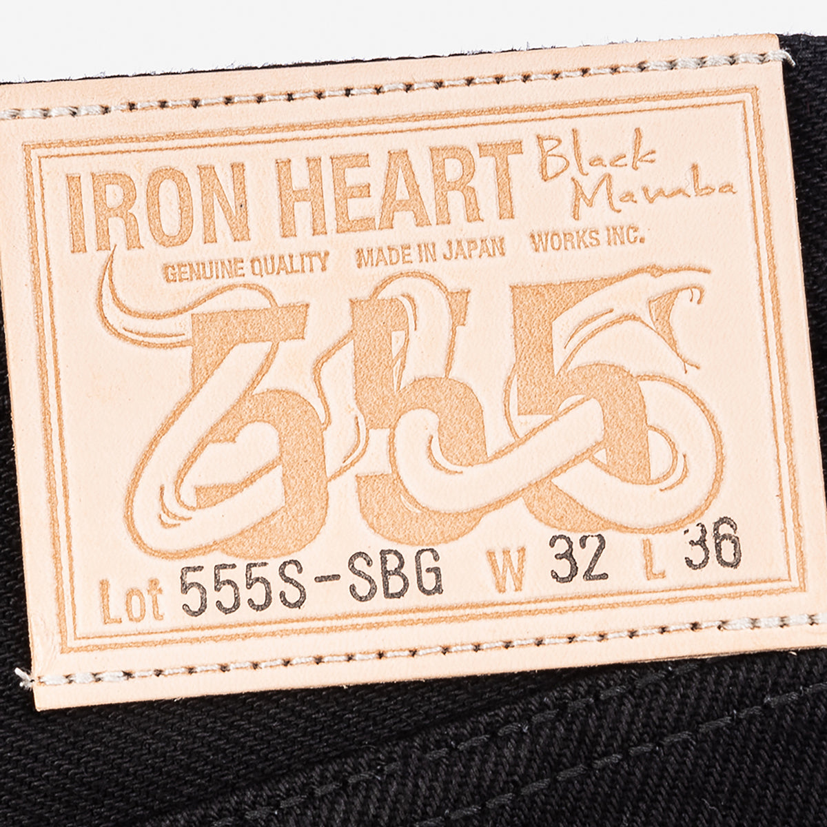 IH-555S-SBG - 21oz Selvedge Denim Slim Cut Jeans - Superblack (Fades To Grey)