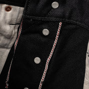 IH-555S-SBG - 21oz Selvedge Denim Slim Cut Jeans - Superblack (Fades To Grey)