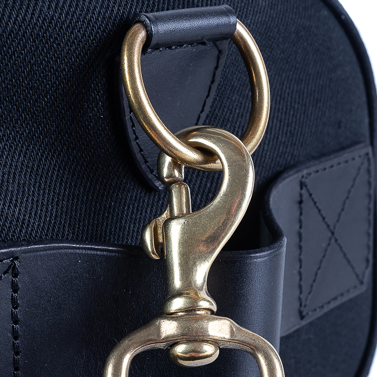 IHE-24-BLK - 21oz Denim and Buttero Leather Holdall - Superblack