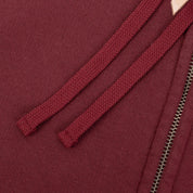 14oz Ultra Heavyweight Loopwheel Cotton Zip Up Hoodie - Burgundy