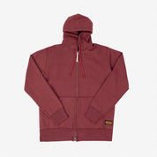 14oz Ultra Heavyweight Loopwheel Cotton Zip Up Hoodie - Burgundy