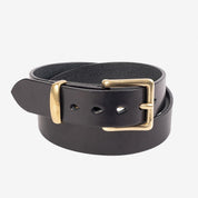 Image showing the IHB-10-BLK - Heavy Duty "Tochigi" Leather Belt Black which is a Belts described by the following info Accessories, Belts, Iron Heart, Released and sold on the IRON HEART GERMANY online store