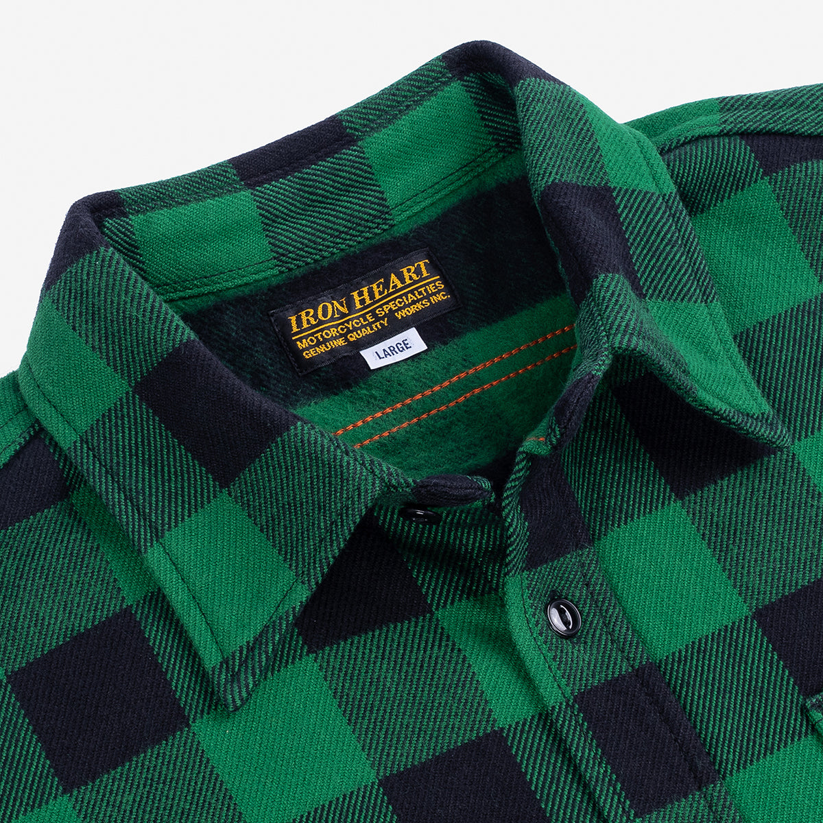 IHSH-468-GRN - FW-26 - Ultra Heavy Flannel Buffalo Check Work Shirt - Green