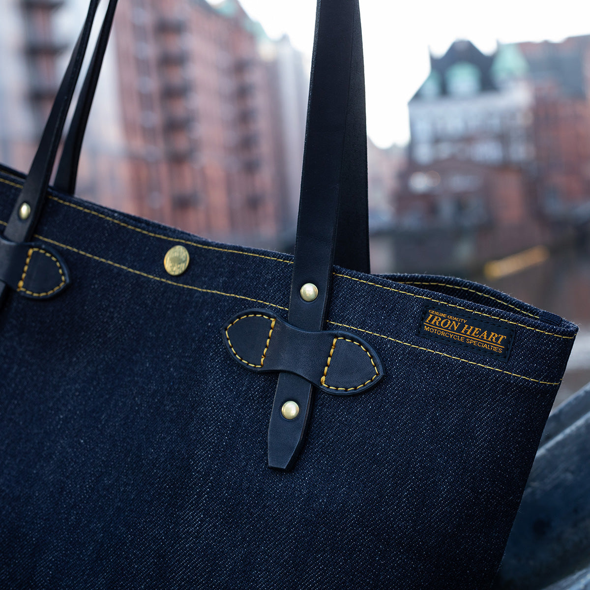 IHE-49-IND - 25oz Selvedge Denim Tote Bag - Indigo – IRON HEART
