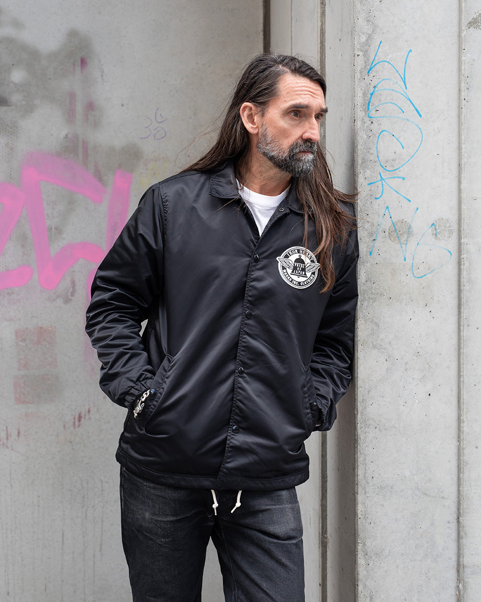 IHJ-160-BLK - 4.8oz Nylon Coach Jacket - Black – IRON HEART GERMANY