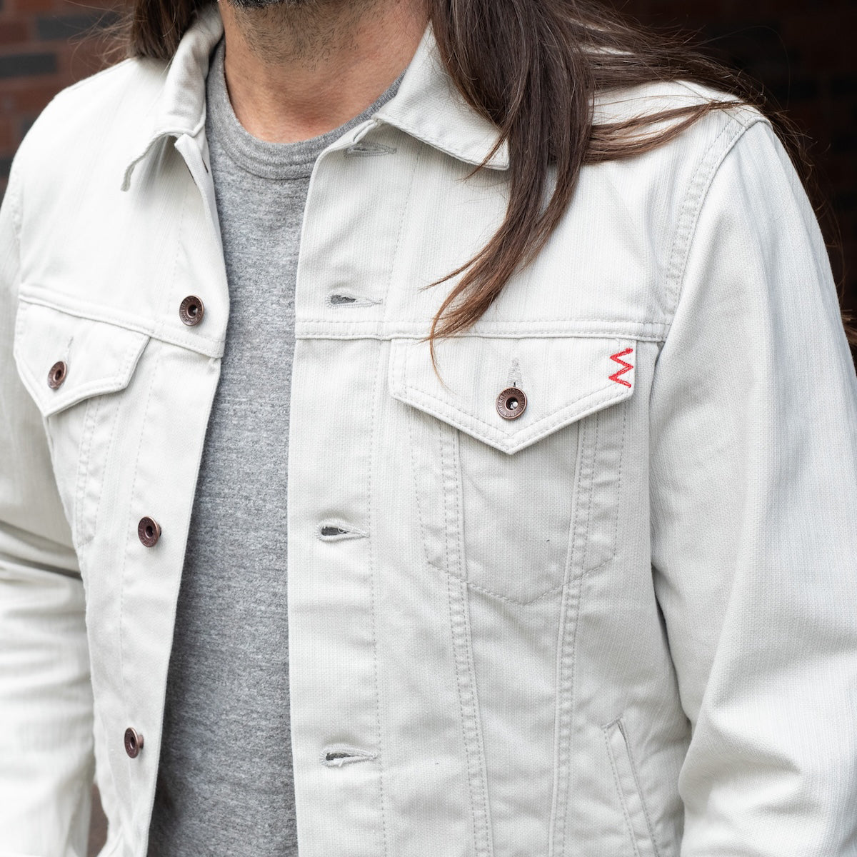 IHJ-162-GRY  - SS26 - 11oz Piqué Modified Type III Jacket - Light Grey